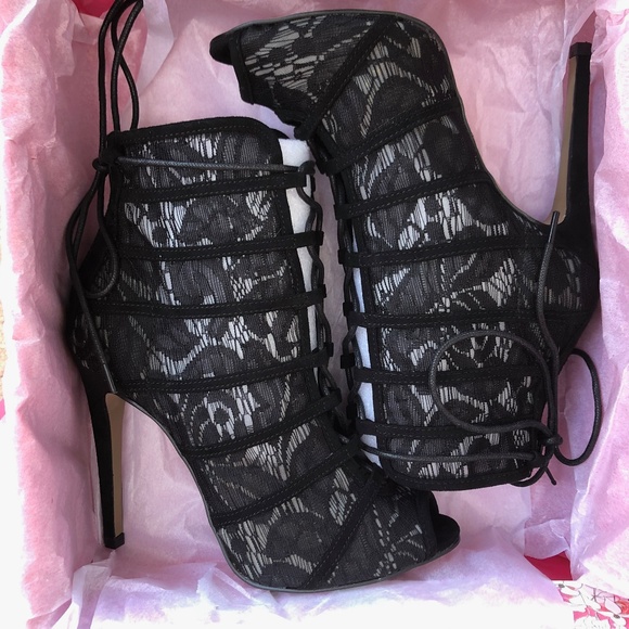 jingle peep toe bootie